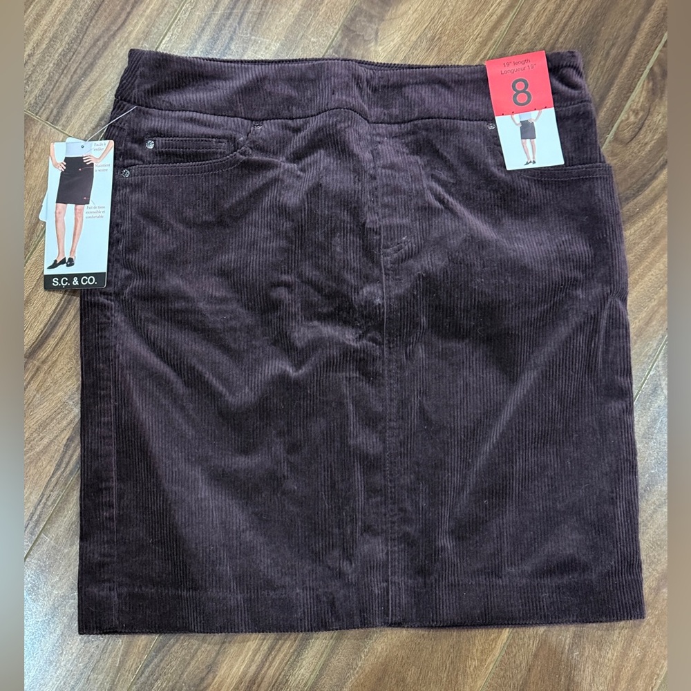Women's Corduroy Pencil Skirt - Rich Purple